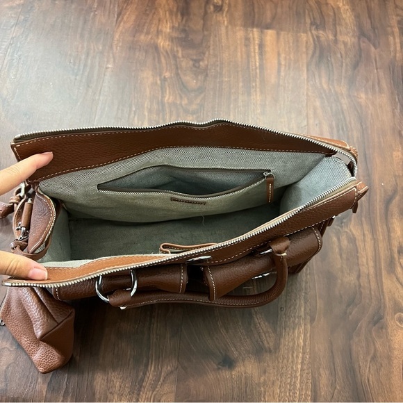 Dooney and Bourke Medium Brown Two Pocket Satchel - Picture 12 of 13